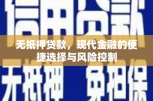 中原无抵押贷款，现代金融的便捷选择与风险控制