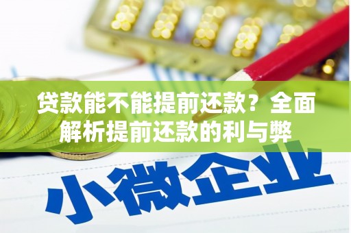 中原贷款能不能提前还款？全面解析提前还款的利与弊
