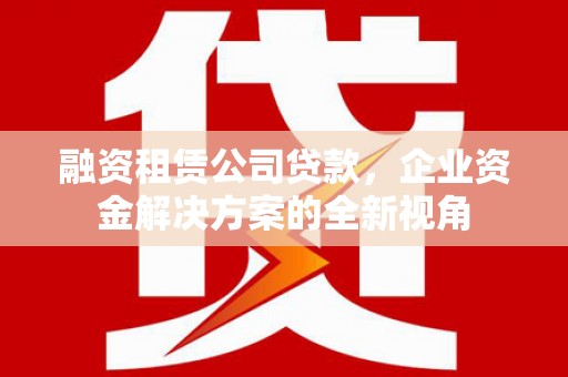 中原融资租赁公司贷款，企业资金解决方案的全新视角