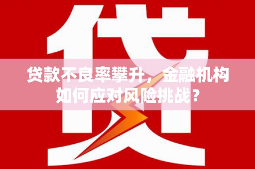 中原贷款不良率攀升，金融机构如何应对风险挑战？