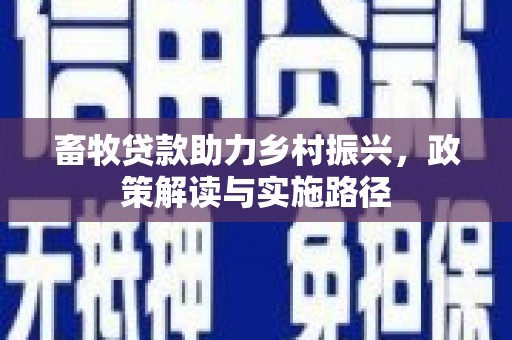 中原畜牧贷款助力乡村振兴，政策解读与实施路径