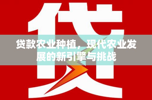 中原贷款农业种植，现代农业发展的新引擎与挑战