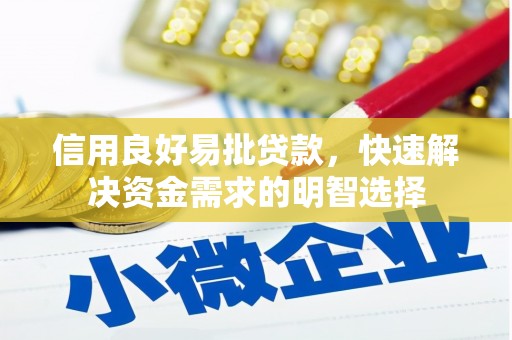 中原信用良好易批贷款，快速解决资金需求的明智选择