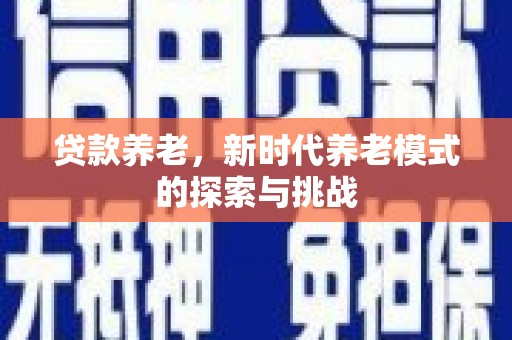 中原贷款养老，新时代养老模式的探索与挑战