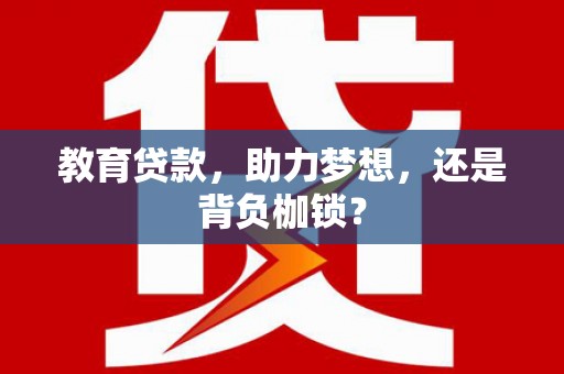中原教育贷款，助力梦想，还是背负枷锁？