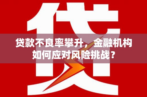 中原贷款不良率攀升，金融机构如何应对风险挑战？