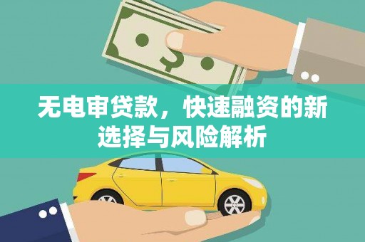 中原无电审贷款，快速融资的新选择与风险解析