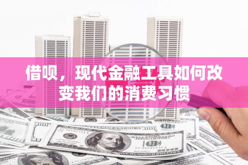中原借呗，现代金融工具如何改变我们的消费习惯