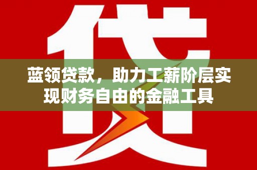 中原蓝领贷款，助力工薪阶层实现财务自由的金融工具