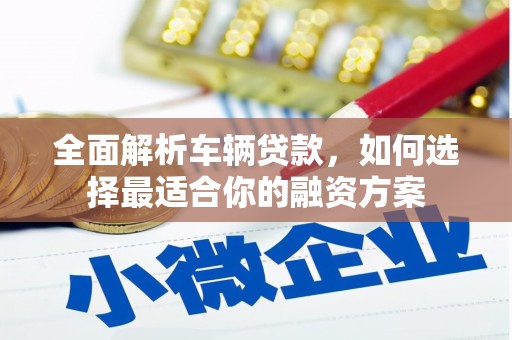 中原全面解析车辆贷款，如何选择最适合你的融资方案