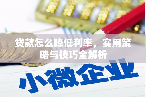 中原贷款怎么降低利率，实用策略与技巧全解析