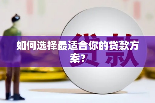 中原如何选择最适合你的贷款方案？